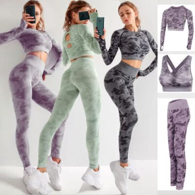 3pcs Camo Yoga Set