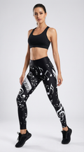 Piano Notes Black Leggings