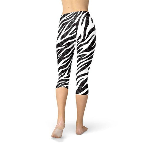 Zebra Stripes Capri Leggings