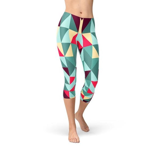 Geometric Triangles Capri Leggings