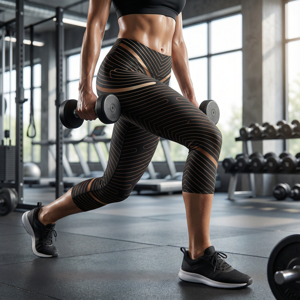 Brown Striped Lines Capri Leggings