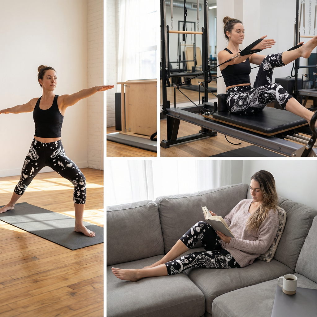 Black Magic Cat Capri Leggings